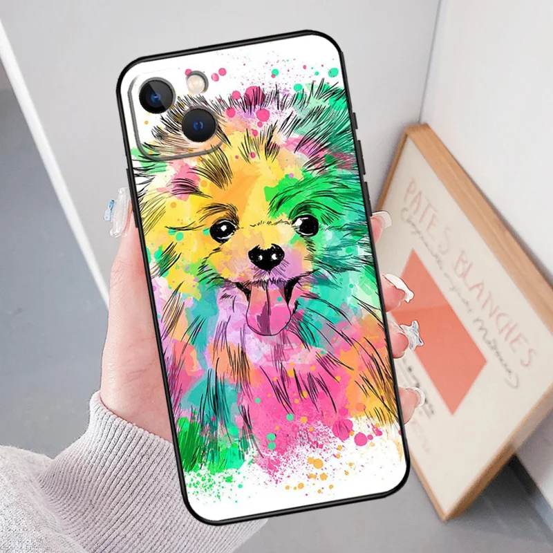 Pomeranian Dog Funda Case For iPhone 16 11 12 13 14 15 Pro Max Plus Mini X XR XS Max SE 2020 2022 Cover