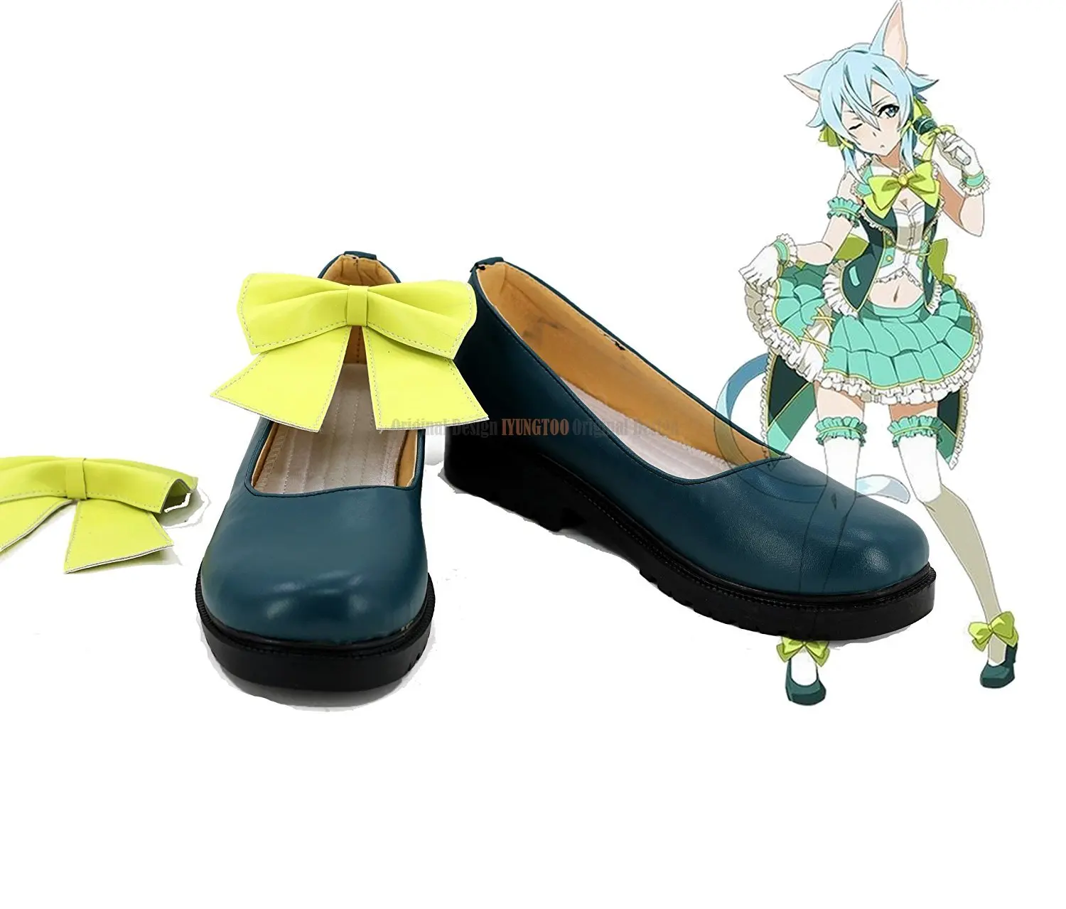 

Sinon Flat Shoes Cosplay Sword Art Online:Fatal Bullet Asada Shino Cosplay Shoes Green Boots Custom Made