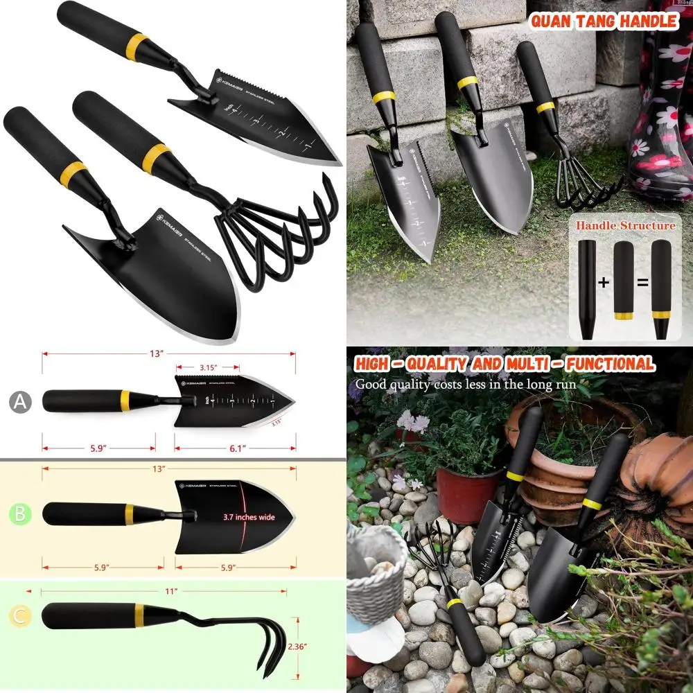 

Heavy Duty Stainless Steel Garden Tool Set - Thoughtfully Crafted for Outdoor Patio Use, Perfect for Both Men and Women. Include