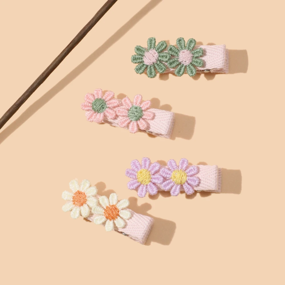 2023 New Baby Girl Hair Clips Cute Baby Newborn Dacron Flower Toddler  Barrettes Headwear Girls Hair Accessories for Kids