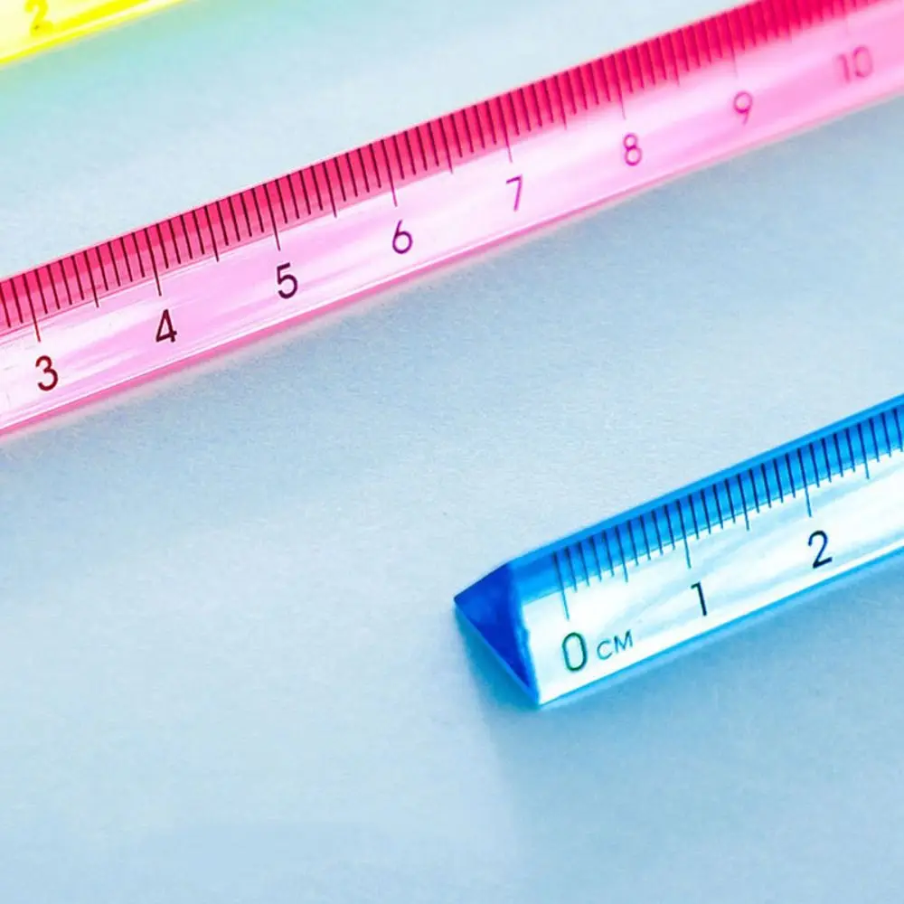 High Quality Plastic Triangular Ruler 15/20cm 3-Sided Scale Measuring Tool Transparent Drawing Ruler Students