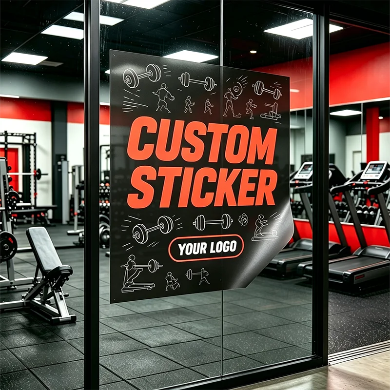 Any Size 100cm custom sticker, peeling curled edge decal, vinyl sticker, yoga studio, gym fitness club, dance studio, weatherpro