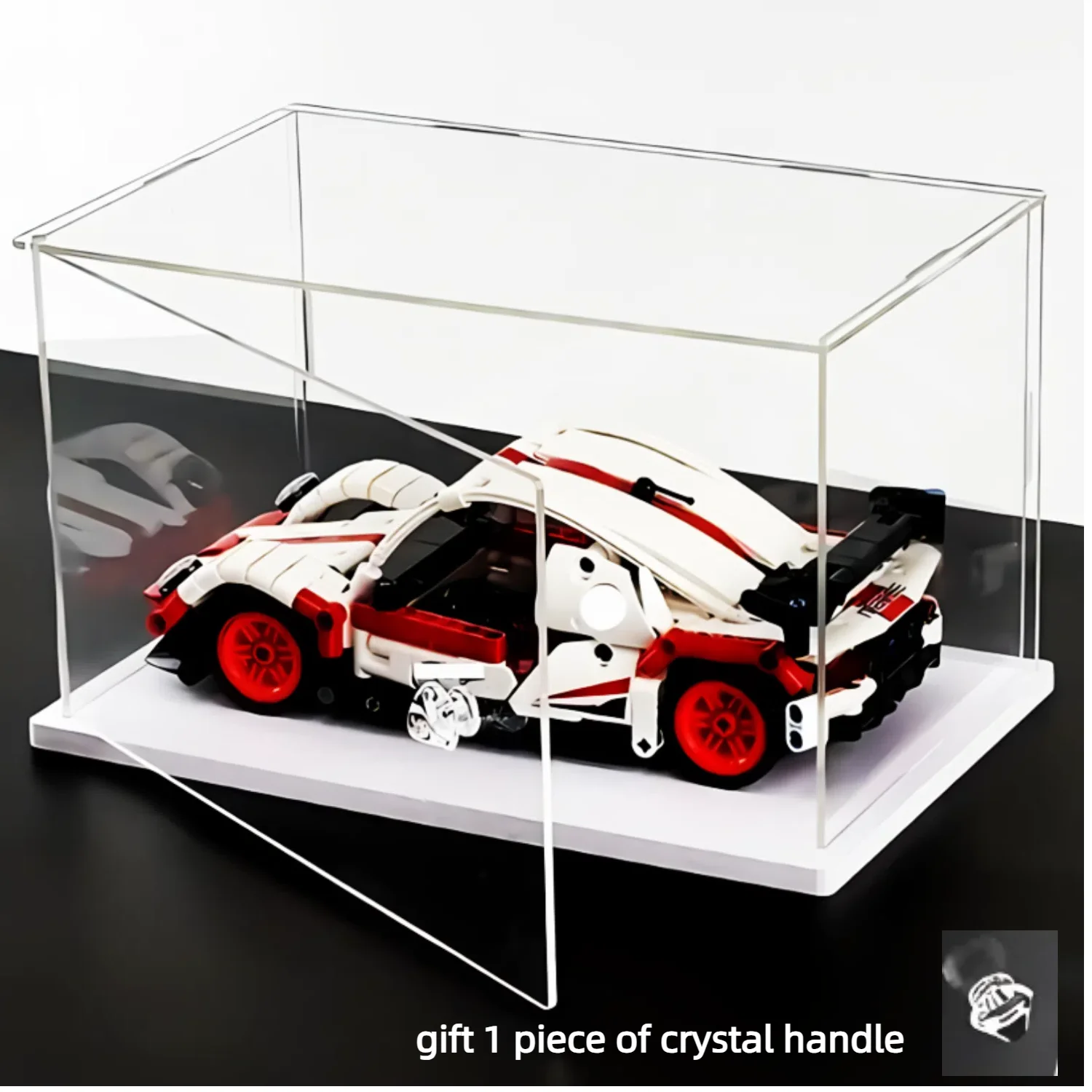 1 piece, display box that can open the door, storage box display rack (1 crystal handle is included as a gift)