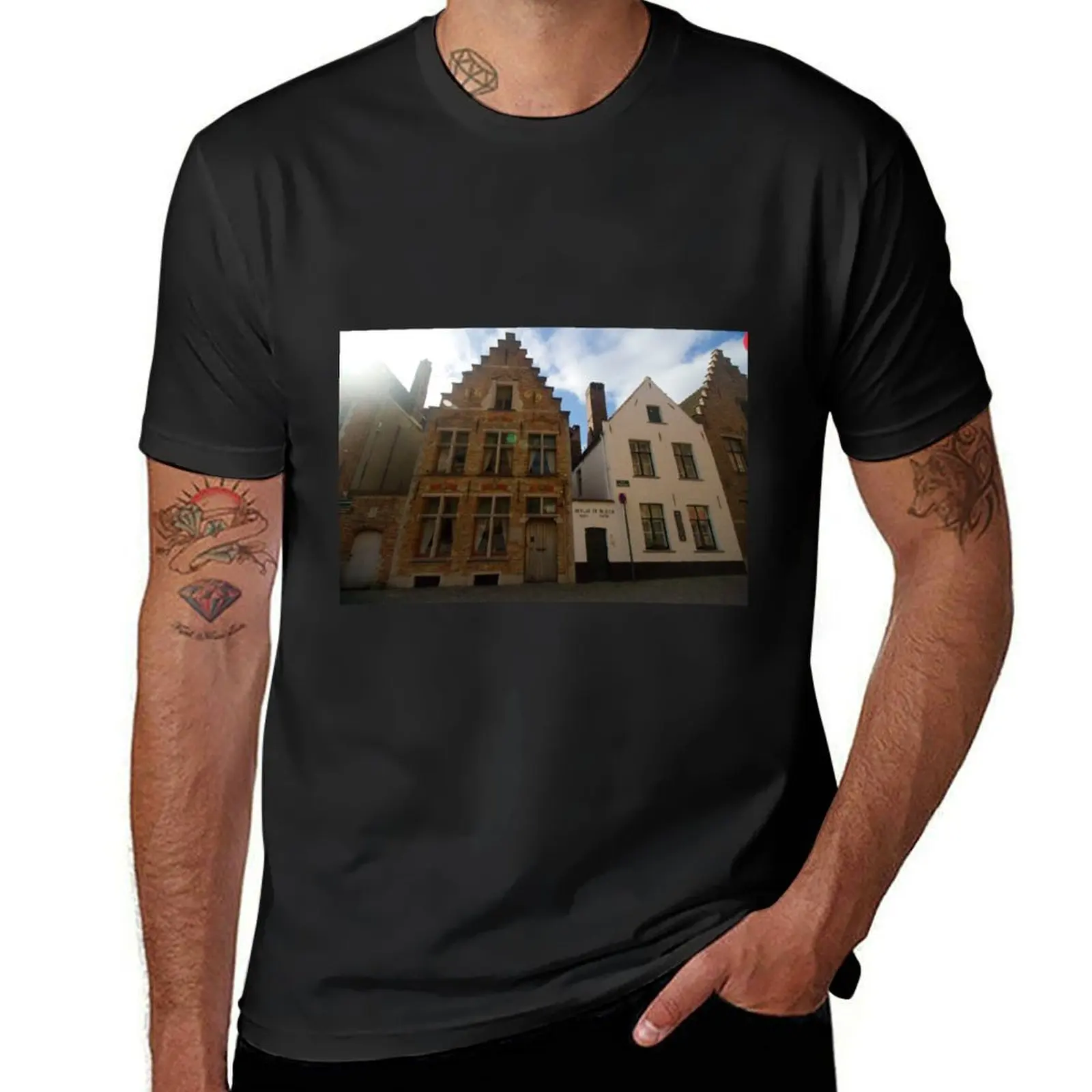 

Brugge T-shirt cute clothes Short sleeve tee vintage summer clothes mens clothing