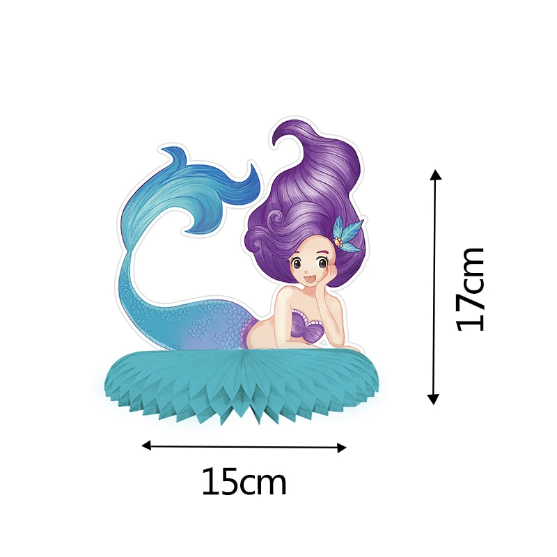 9 szt. Syrenki o strukturze plastra miodu dekoracja stołu Ocean pod powierzchnią morza materiały urodzinowe Baby Shower dla dziewczynki