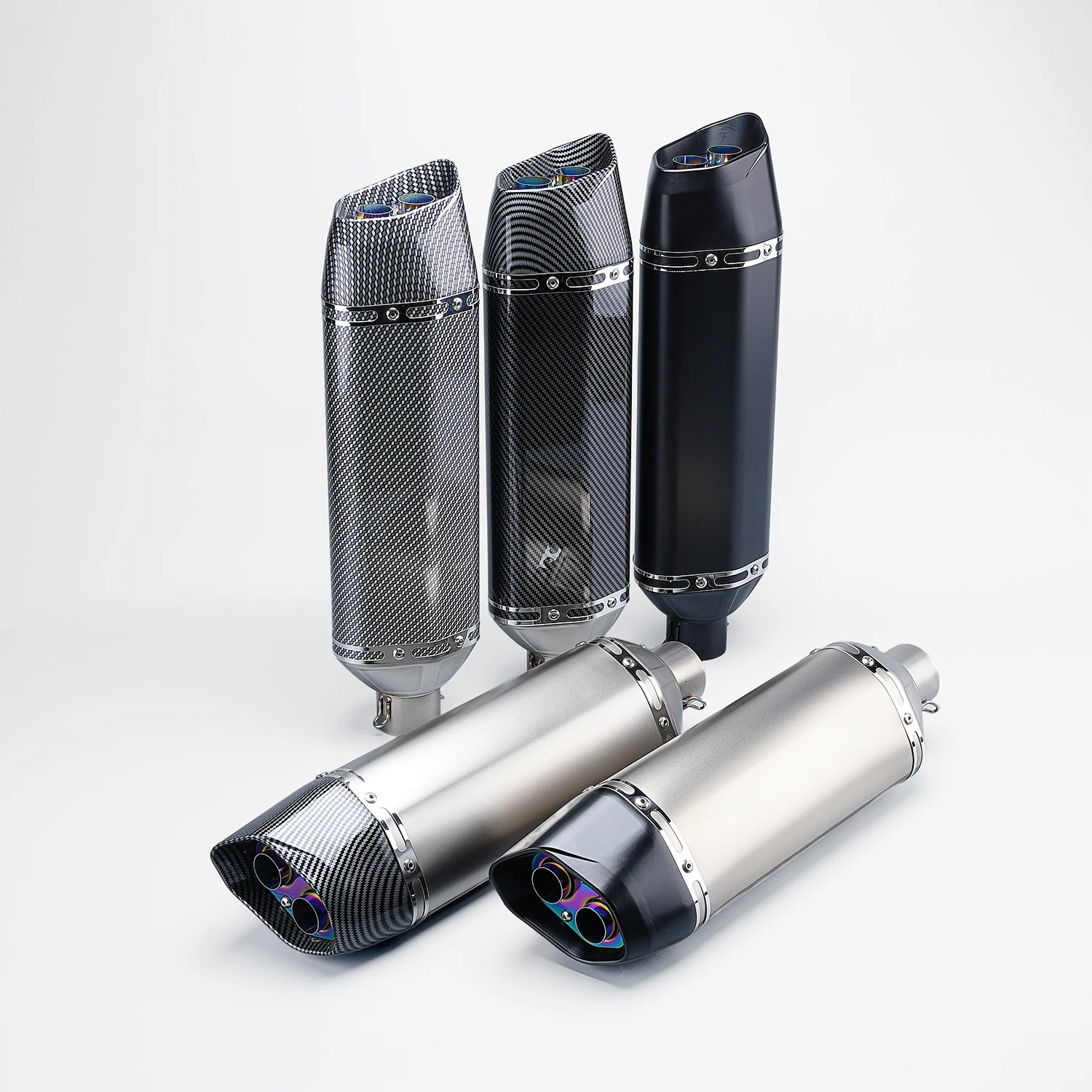 

51MM motorcycle Z900 ZX6R10R R25R3 CB300R 500 ZX4R NINJA400 modified dual hole exhaust pipe