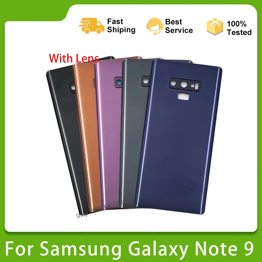 For Samsung Galaxy Note 9 Note9 N960 N9600 N960F Battery Back Cover Rear Door 3D Glass Panel Housing Case Camera Lens Adhesive