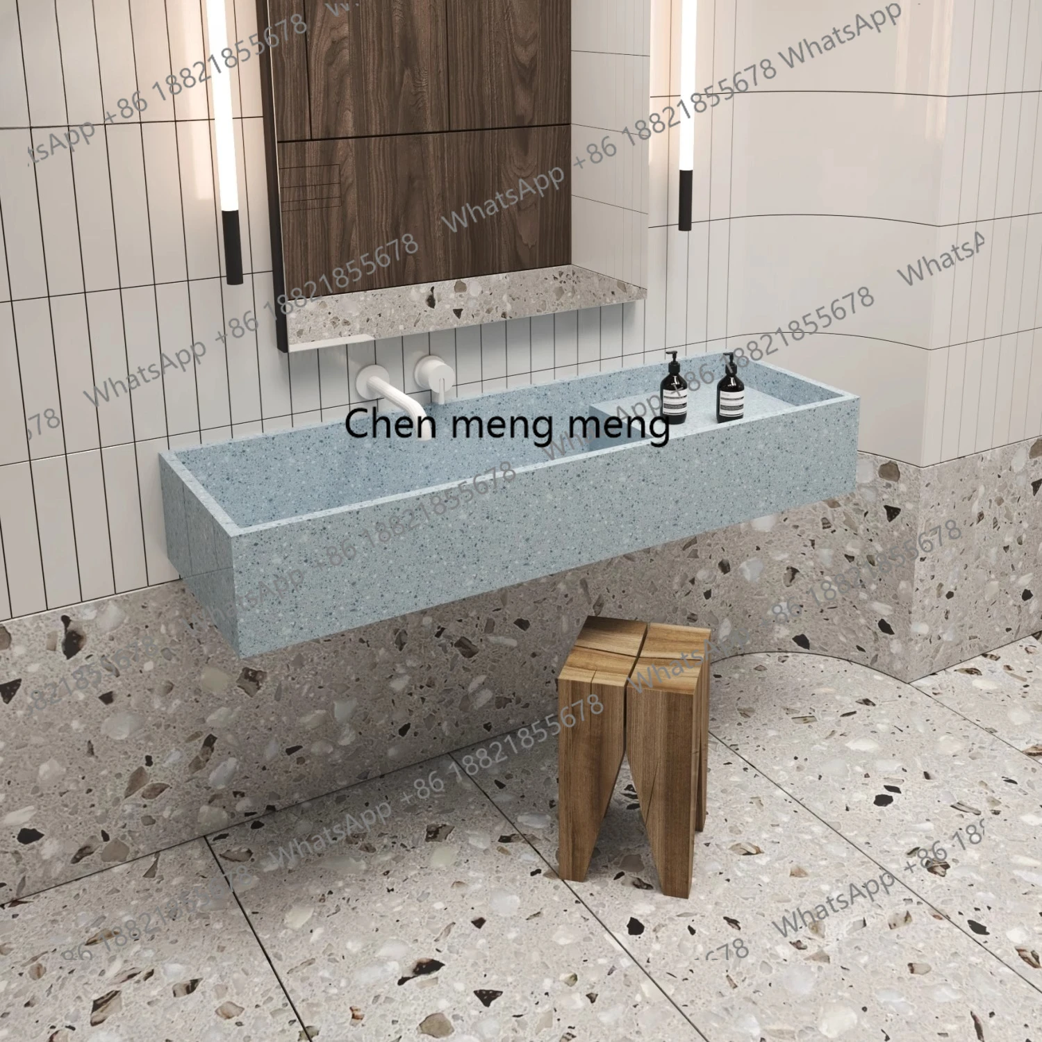 

Terrazzo, under-counter basin wall-mounted face wash basin hotel, balcony