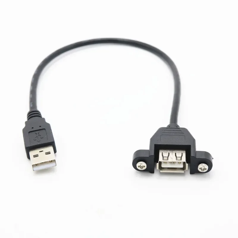 USB 2.0 A Male To Female Socket Panel Mount with Screws Cable Cord 30cm 50cm 100cm 150cm