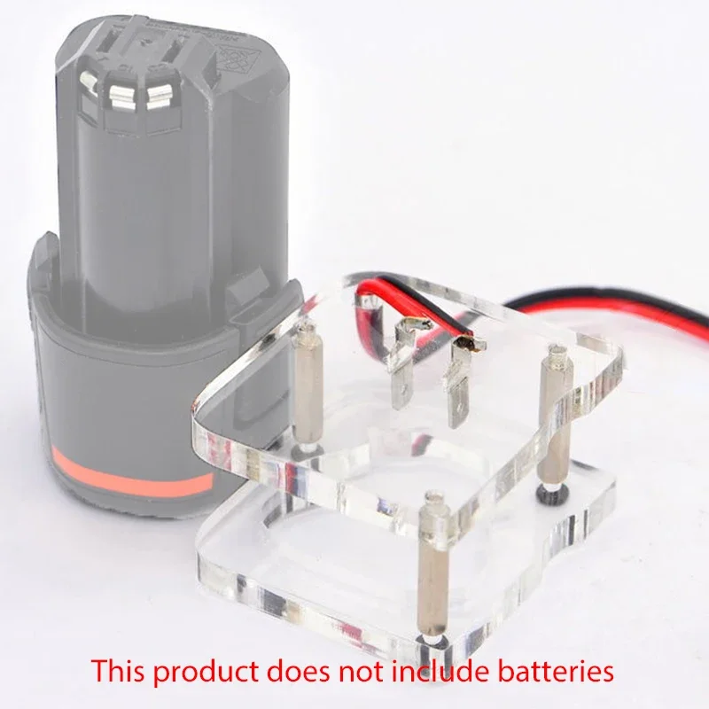 Acrylic DIY Battery Holder Converter Adapter Suitable for Bosch 10.8V/12V Lithium Battery to DC Output for BAT411 BAT412