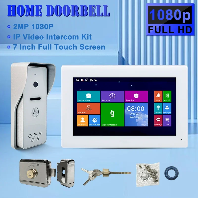 

4 Wire Wifi Smart Video Door Phone Tuya Doorbell Camera With Chime Wifi intercom System IR Doorbel Camera Phone Remote Unlock