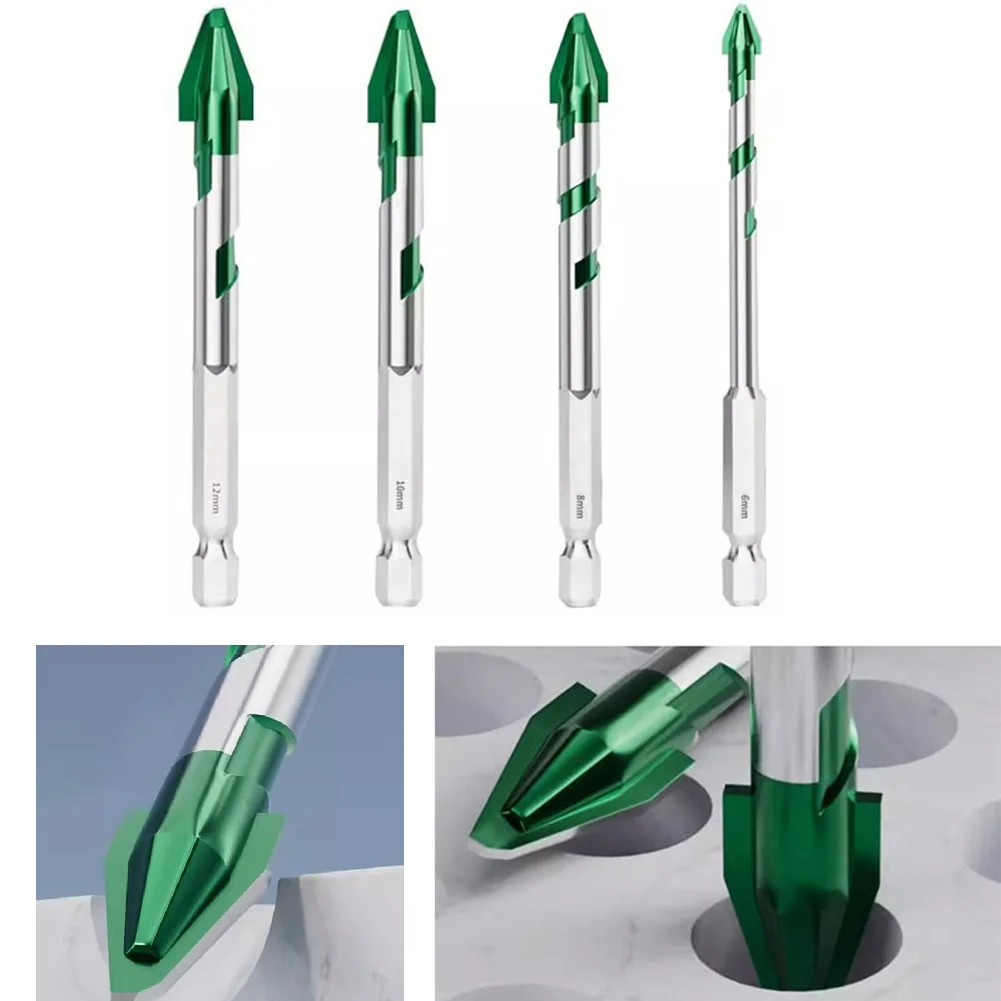 

90mm Long Carbide Drill Bits Designed for Drilling into For Glass Wood Metal and Tile Materials Size Range 6 12mm