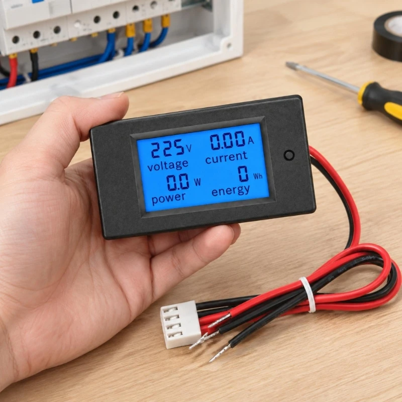 31BE Panel Mount Power Monitor with Current, Energy, and Line Readings