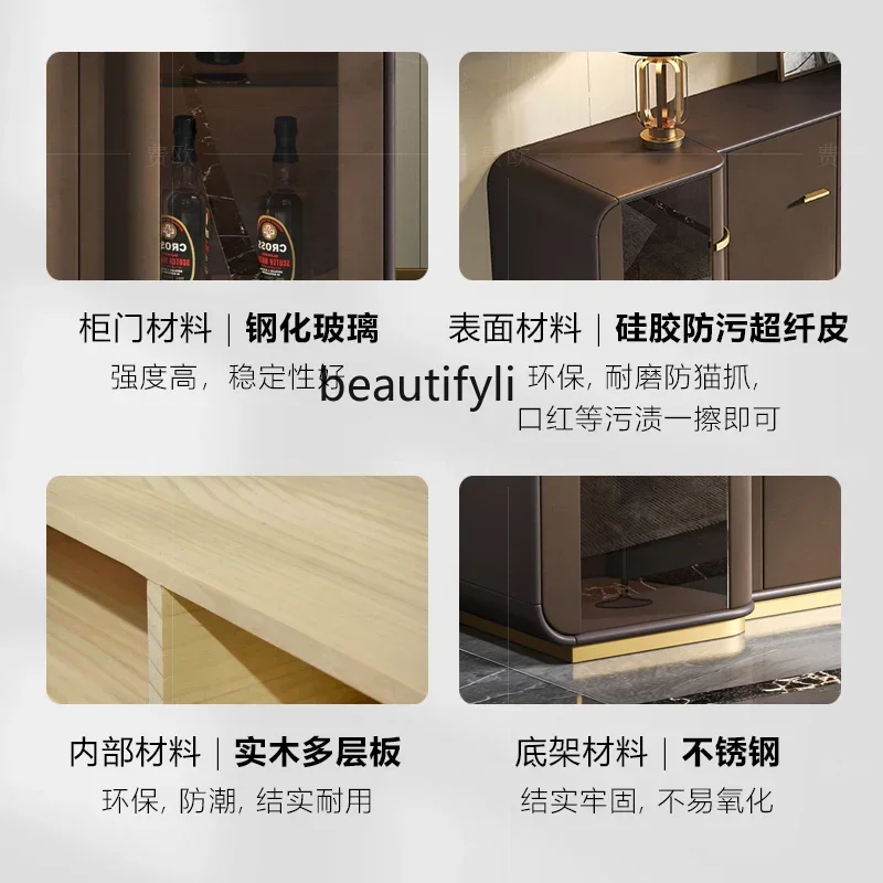 

YH03 Light luxury dining side cabinet Italian restaurant locker household fashion postmodern, marble high-end entrance cabinet B