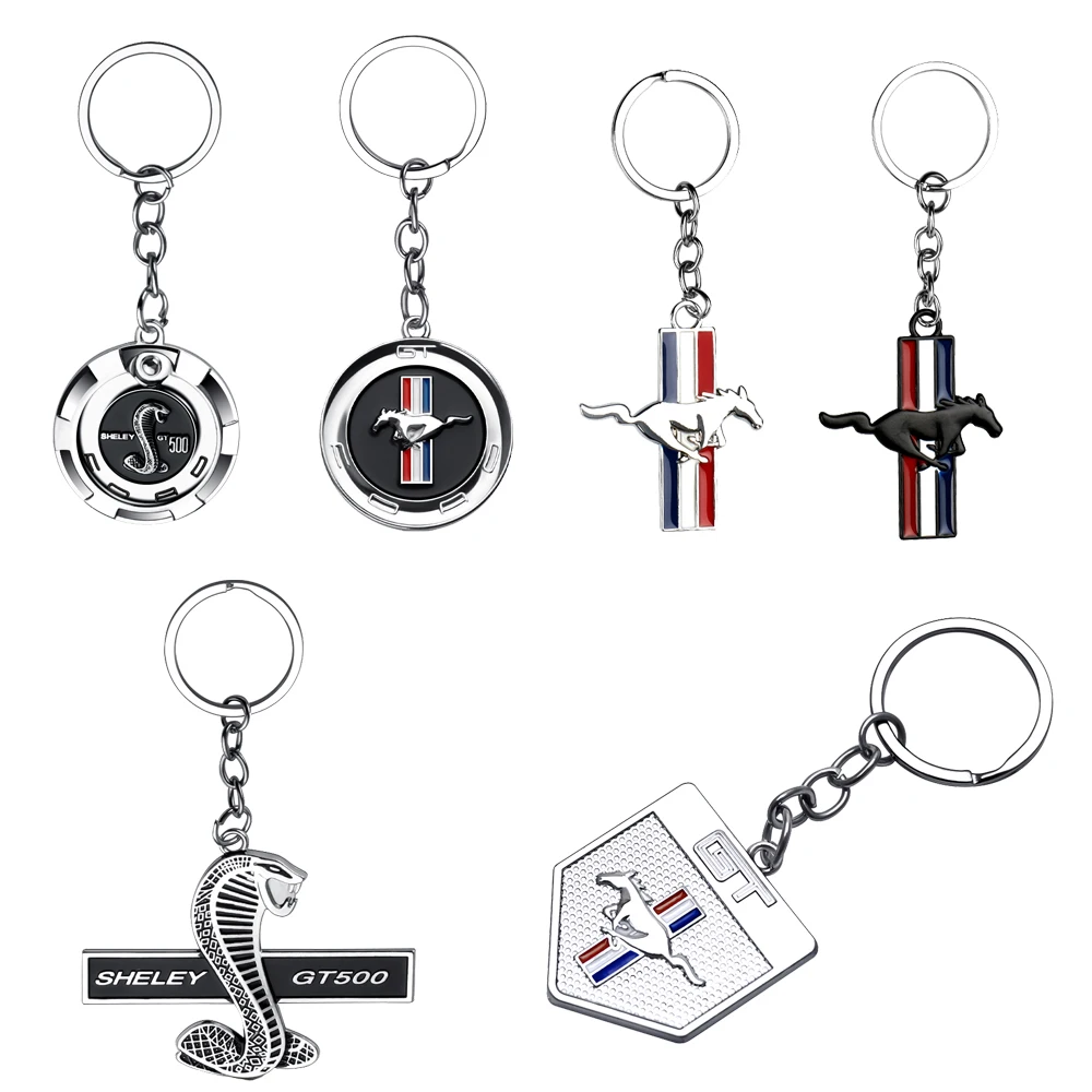 Mustang Keychain Metal Emblem Style Black Keyring For Ford Focus 2 3 MK2 MK3 MK5 Fiesta Car Motorcycle Accessories Fashion Gift