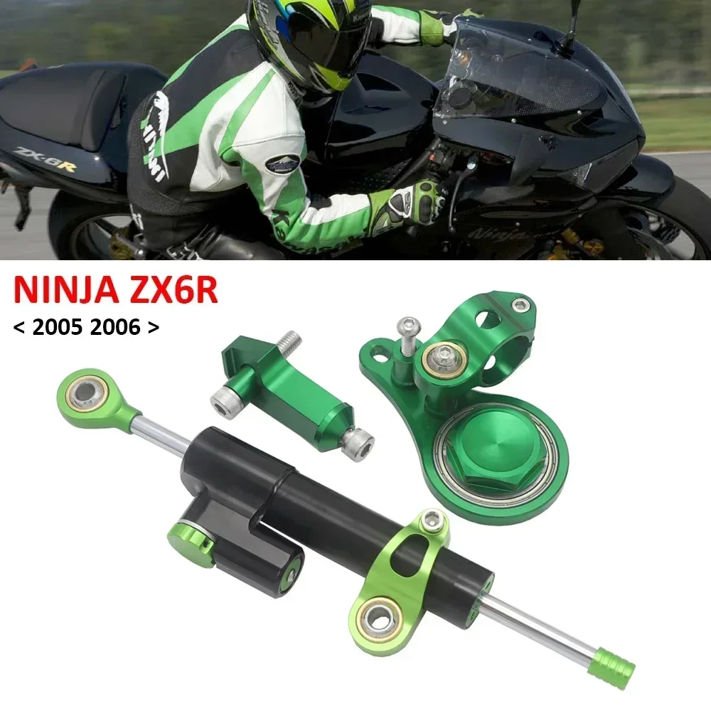 Motorcycle Accessories For Kawasaki ZX6R ZX-6R 2005 2006 Steering Damper Stabilizer Bracket Mounting Support Kit