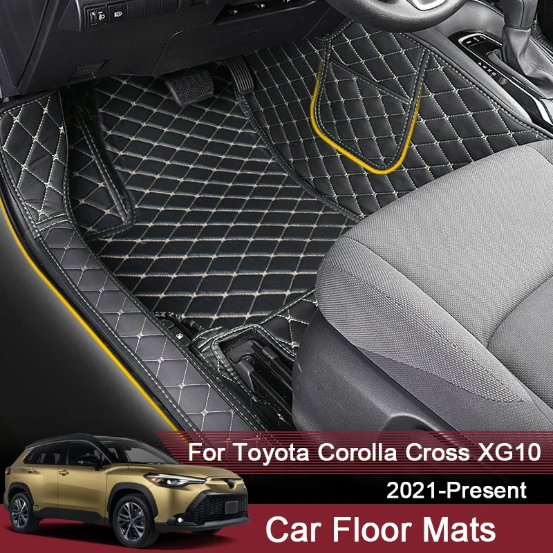 Car 3D Full Surround Custom Foot Mat For Toyota Corolla Cross XG10 2021-2024 Leather Floor Protect Waterproof Pad Auto Accessory