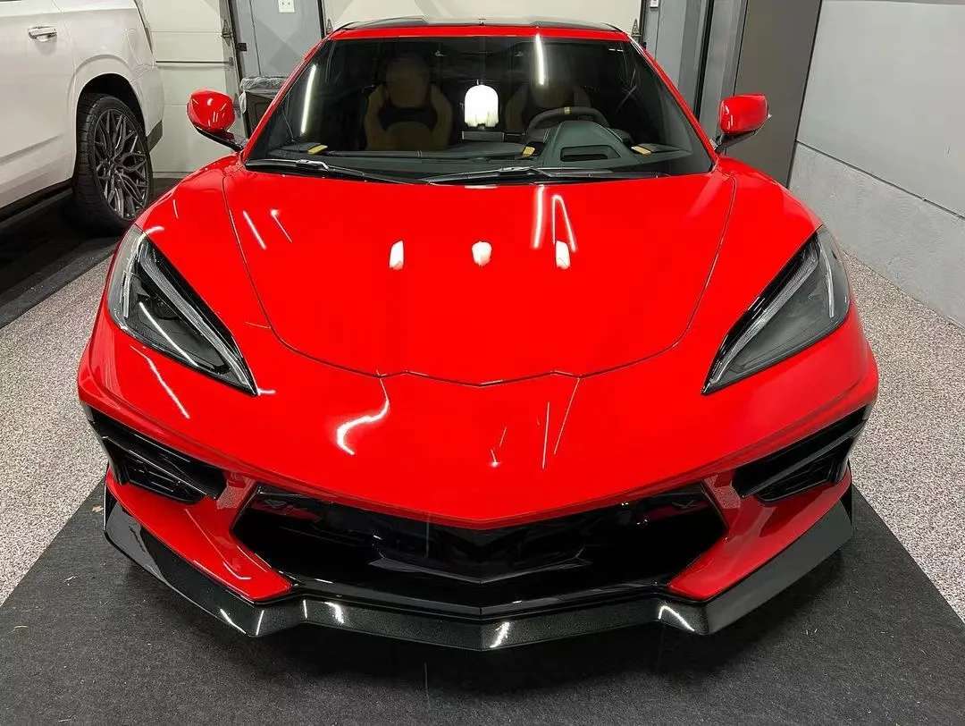 

Подходит для Chevrolet Corvette C8, комплект корпуса из углеродного волокна, обновленный лоток переднего диффузора в стиле 5VM