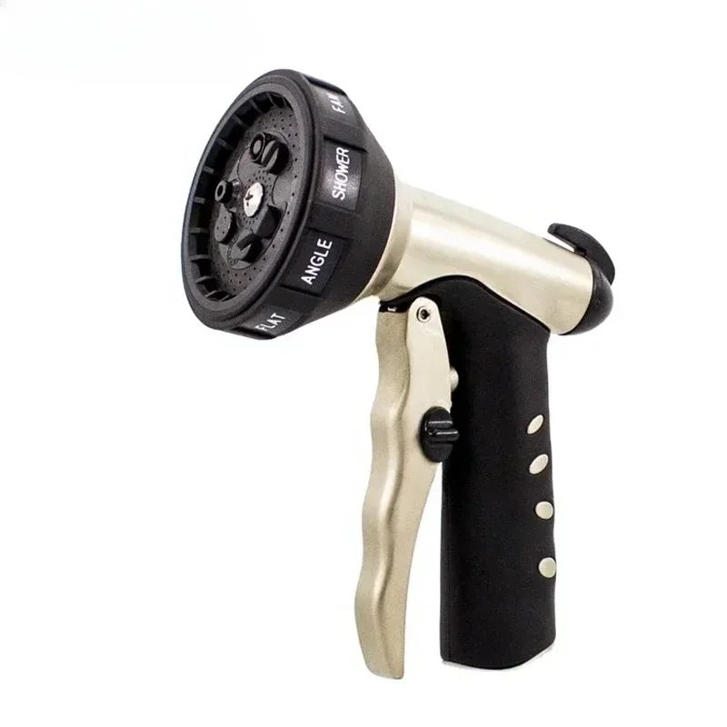 high pressure garden irrigation water spray gun 9-pattern front trigger brass hose nozzle sprayer