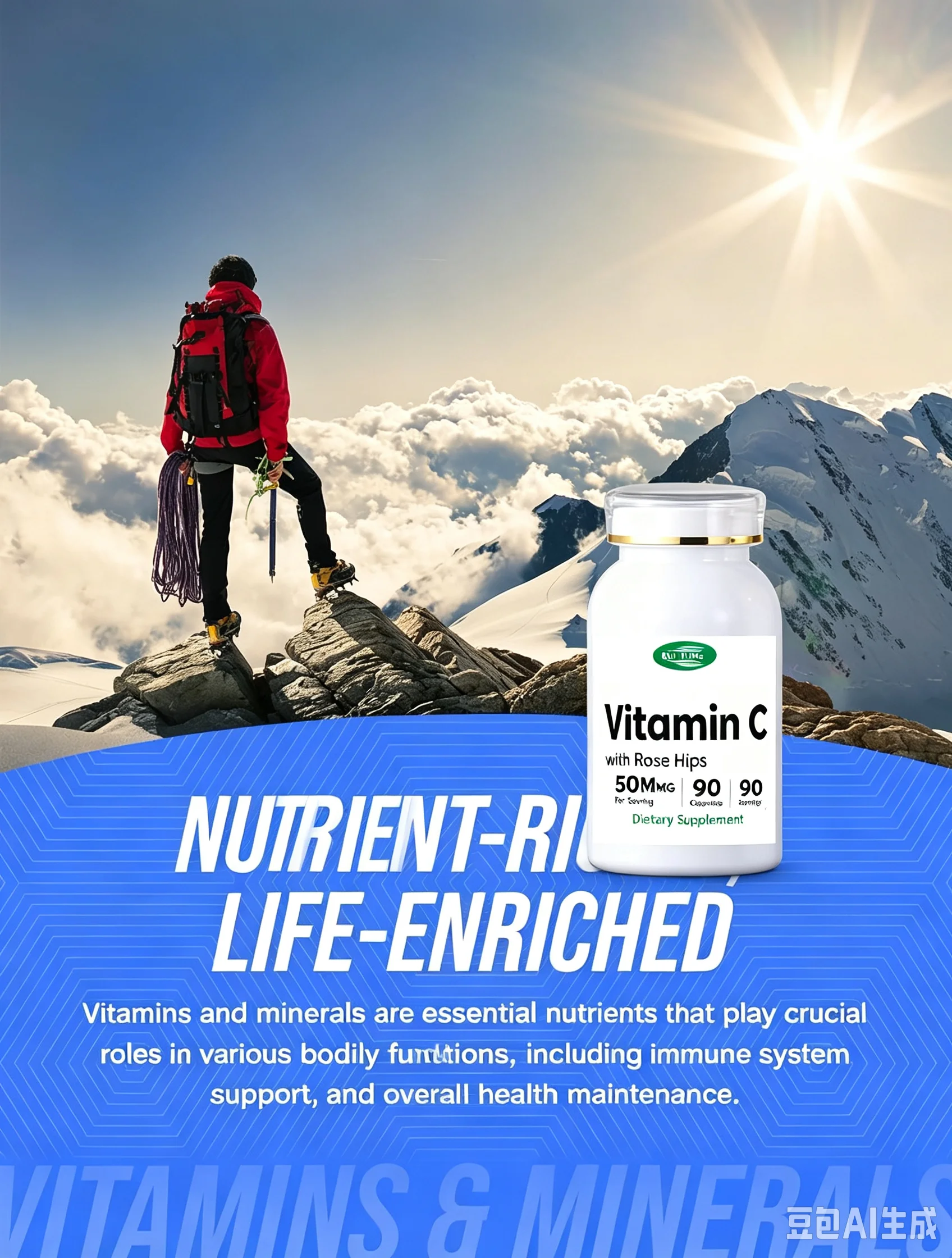 Vitamin C with Rose Hips 90 Capsules ,Immune & Antioxidant Support Supplement for Heart & Skin..