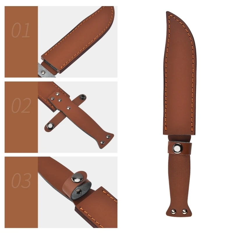 Leathers Straight Knife Pouches Handmade Knife Holsters Belt Loop Case Holder Bag Pocket Knife Sheath for Cutting Tool