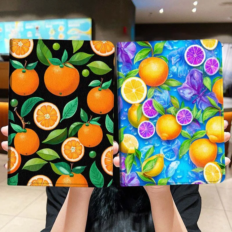 

Cartoon Orange Leaf Pattern Tablet Case For Lenovo Xiaoxin Legion Pad Tab Pro GT Y700 Gen4 2 11 P11 M10 K10 3rd Plus Gen Gift