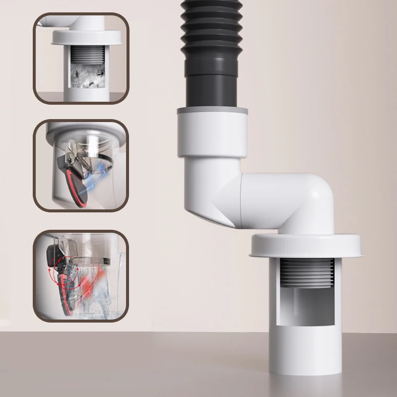 

Уплотнительная заглушка для труб Настенная дренажная труба для умывальника можно регулировать автоматическое канализационное закрытие, антизапахное соединение