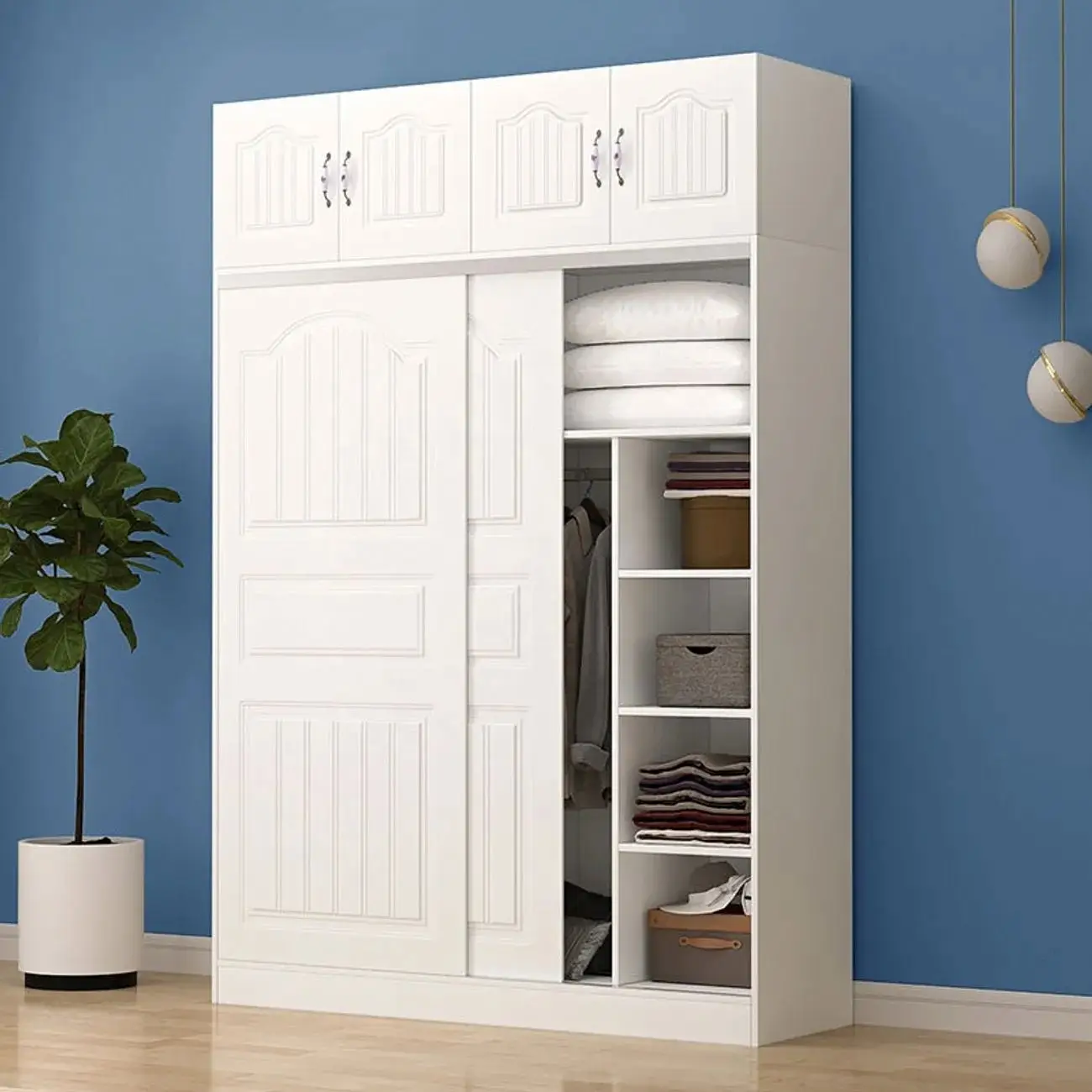 

Modern Walldrope Storage Sliding Door Wall Corner Tall Wardrobe and Cabinet Design Colour Combination for Bedroom Luxury Closetp