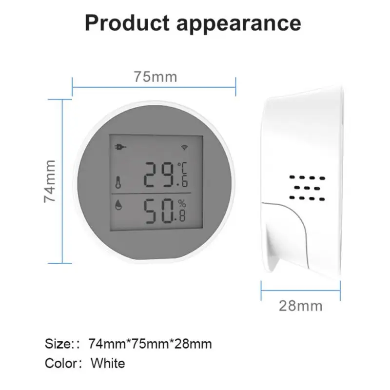 Tuya Smart WIFI Temperature And Humidity Sensor Indoor Hygrometer Thermometer With LCD Display Smart Home Support USB Powered