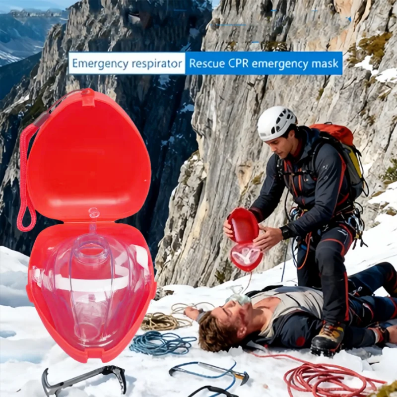 

Professional First Aid CPR Breathing Mask Protect Rescuers Artificial Respiration Reuseable With One-way Valve Tools