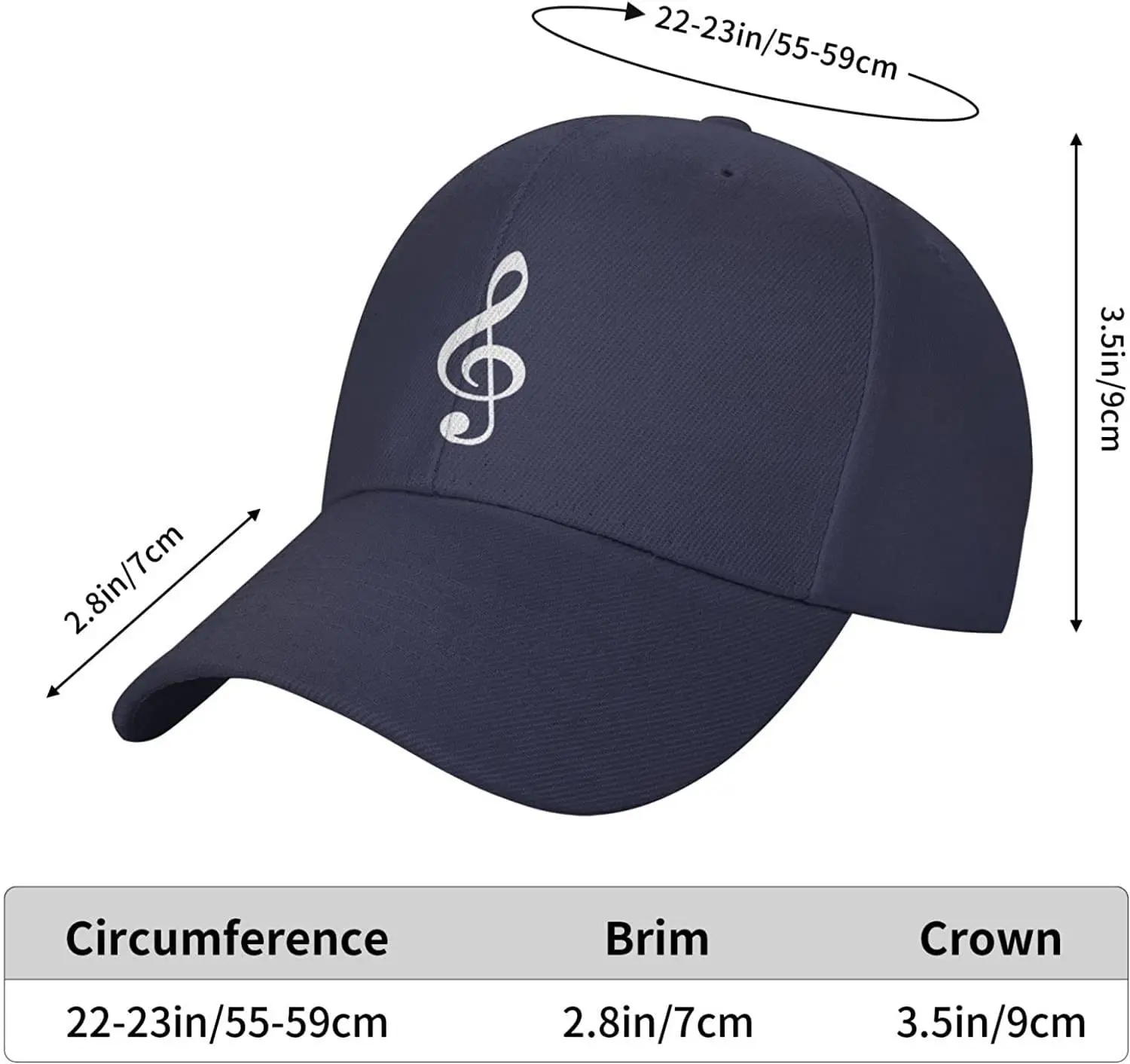 Treble Clef Music Cap Adjustable Casquette Hat for Outdoor Baseball Cap