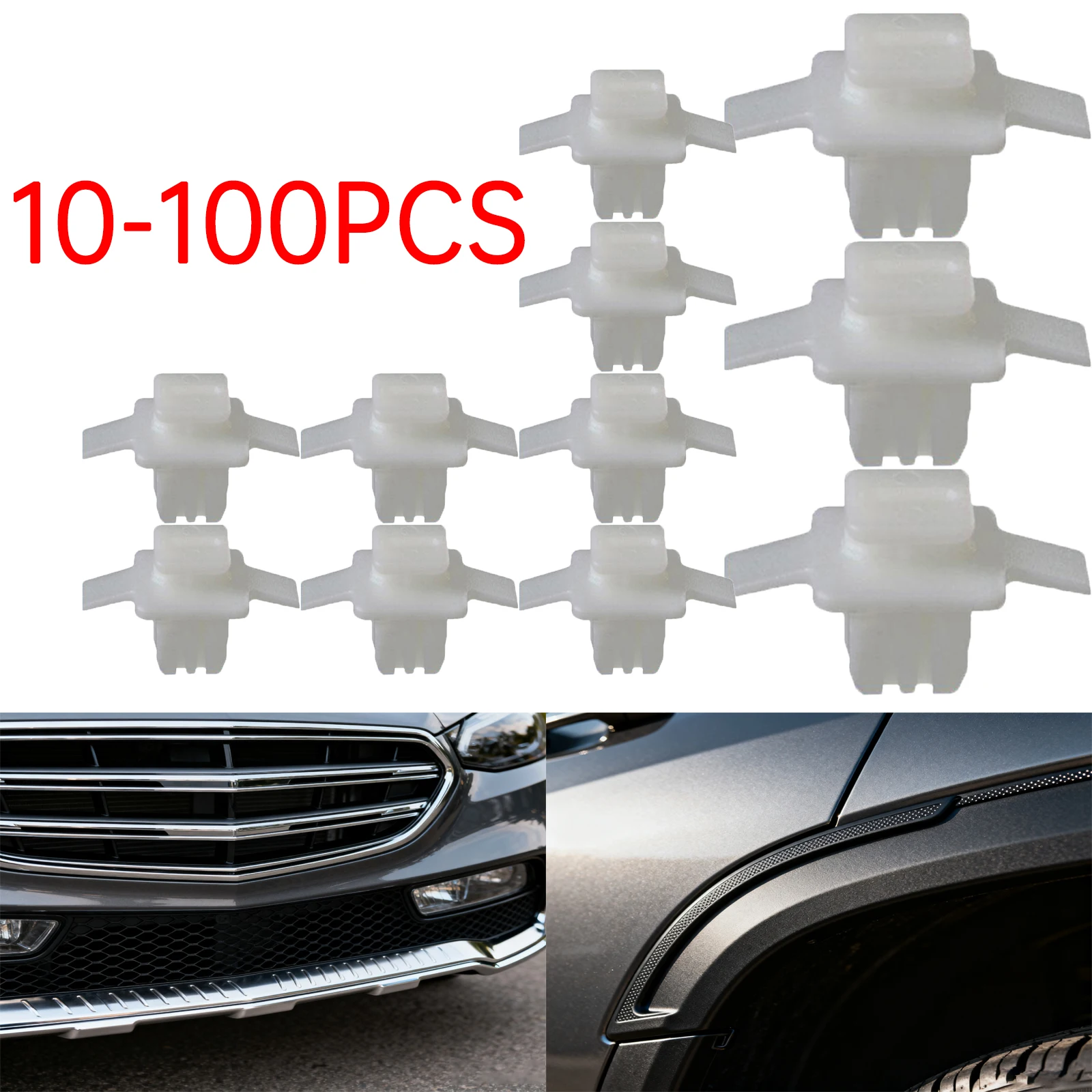 

10-100X Car Wing Wheel Arch Trim Clips Surround Garnish for Honda Civic CRV Car Front Clips Accessories White Nylon 91513SMGE01