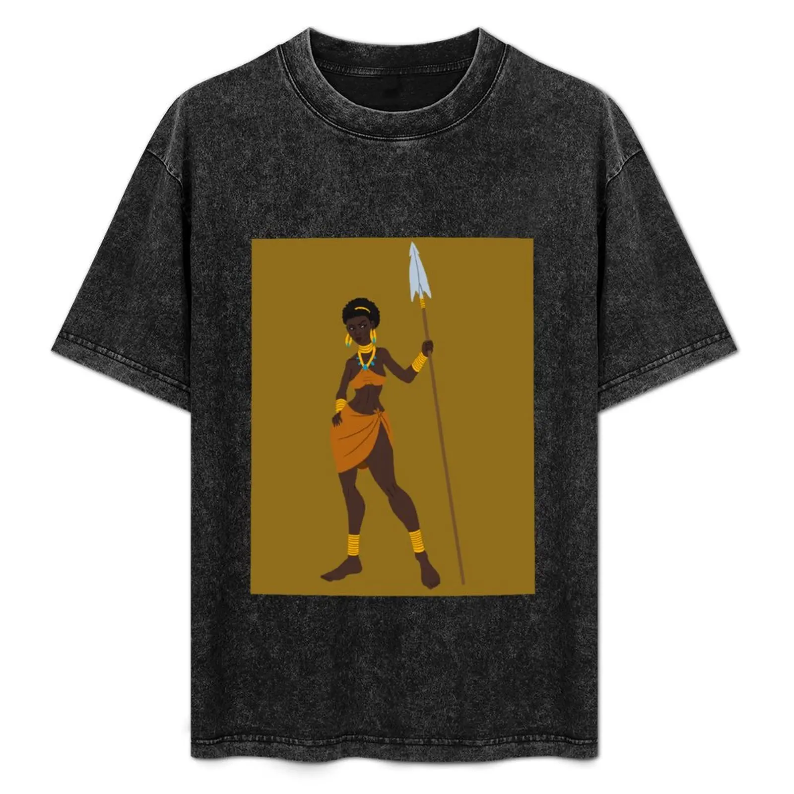 

Spunky Spearwoman T-Shirt graphics plain Blouse cotton graphic tees Men's t shirts