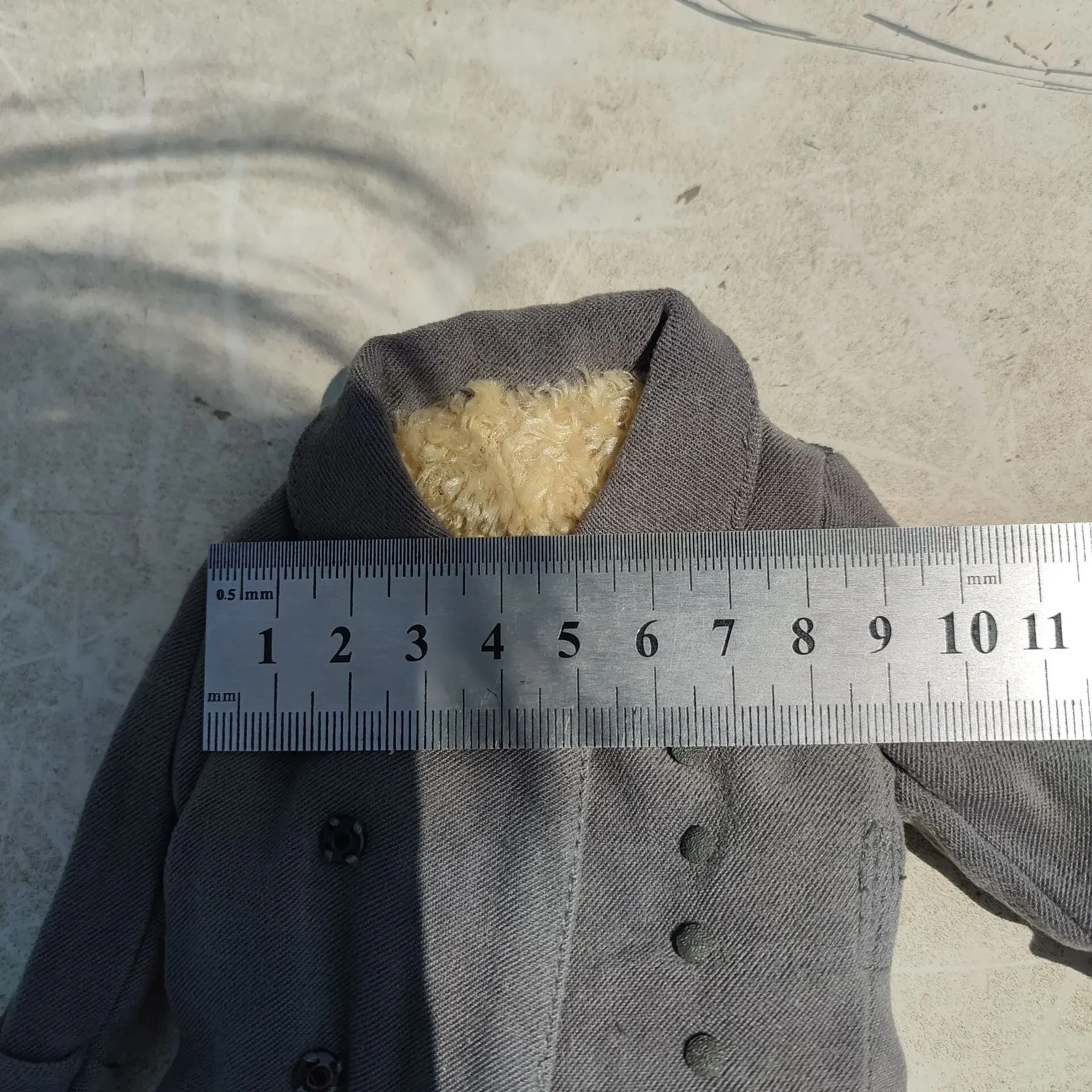 ชุดเสื้อโค้ทกำมะหยี่สีเทาสำหรับฟิกเกอร์ทหารเยอรมันสมัยสงครามโลกครั้งที่ 2 ขนาด 1/6 สำหรับตุ๊กตาทหารขนาด 12 นิ้ว