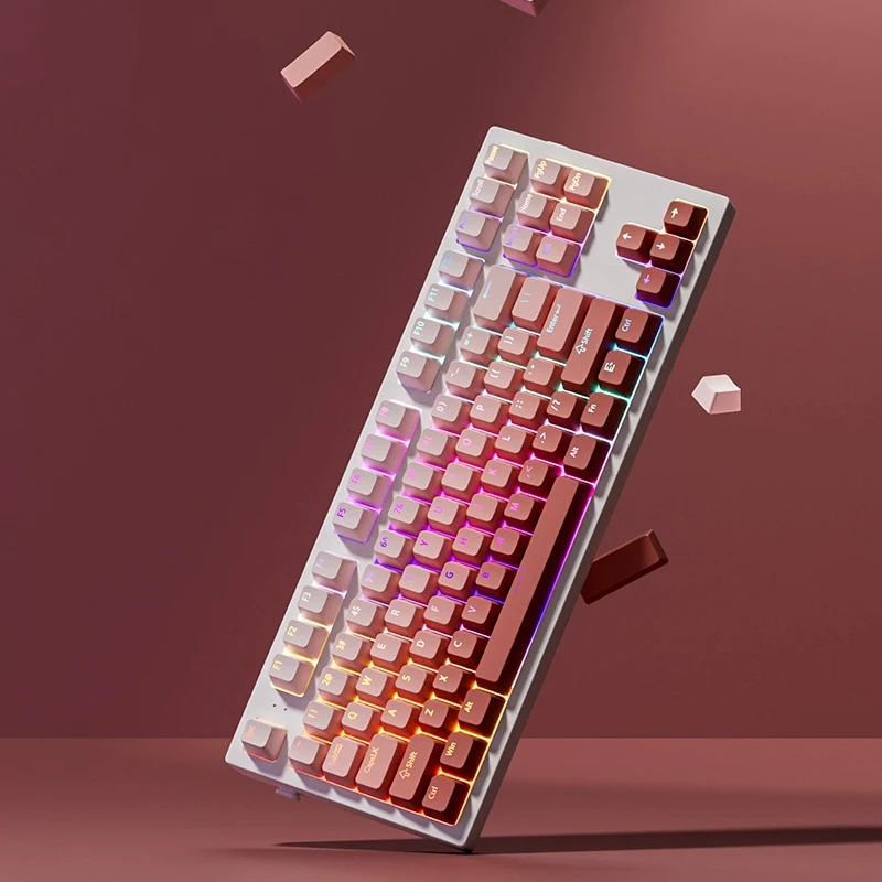 RGB-achtergrondverlichting Blush Top Print Keycaps 130 toetsen OEM-profiel Shine Through PBT Double Shot Keycaps voor MX Switches-toetsenborden