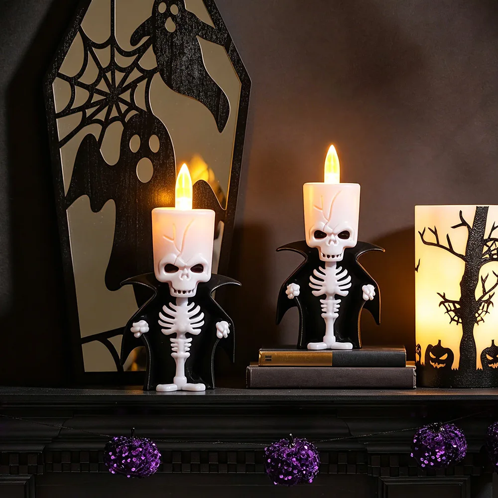 2026 Halloween Decorations LED Ghost Pumpkin Lamp Horror Skeleton Led Light Mexican Day of The Dead Decorations Ornament