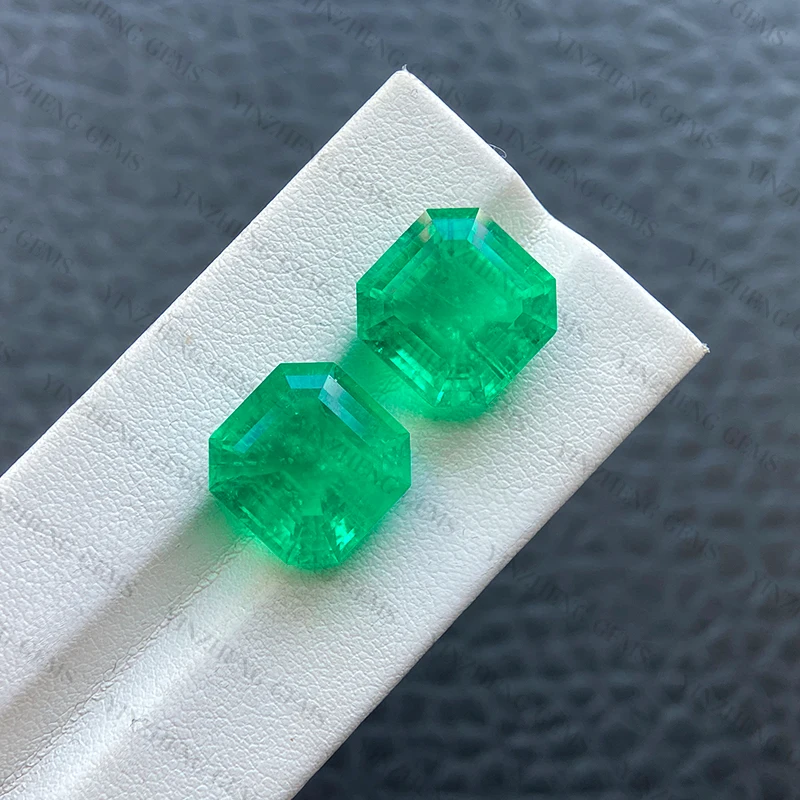 YinZheng Hydrothermal Colombia Emerald Asscher Shape Emerald Lab Grown With Selectable Certificate Lab Grown Emerald