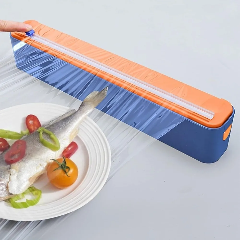 

Reusable Cling Film Cutting Box Slide Cutter Easy to Use Plastic Film Wrap Cutter with Magnetic base Wrap Cutting Tools