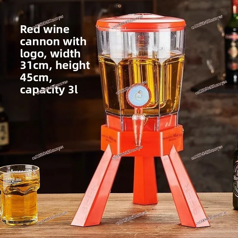 3 Liter Beer Keg with Tap Wine Cannon Bar Dedicated Internet Celebrity Coke  Wine Set Draft Beer Keg Wine Cannon