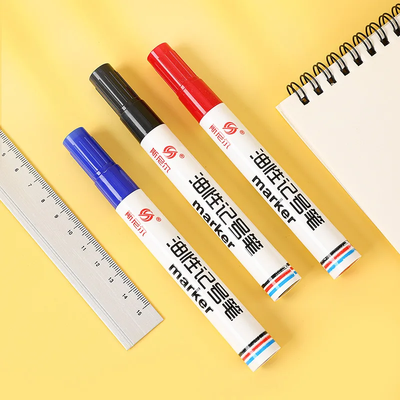 5PCS Waterproof Oil Marker Black White Red Blue For carton Box Thick Head Large Head Pen Oil Note Pen Not Easy to Fade