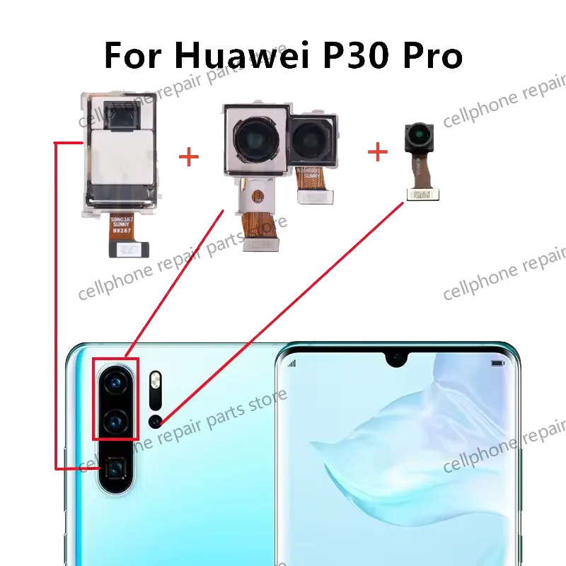 For Huawei P30 Pro P30Pro Front Rear View Back Camera Frontal Main Facing Small Camera Module Flex Replacement Parts
