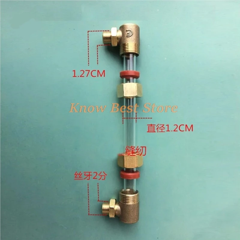 1PC Glass Tube Water Level Tube Red Ring Steam Boiler Generator Observation Water Level Tube Window Location Pipe Elbow Fittings