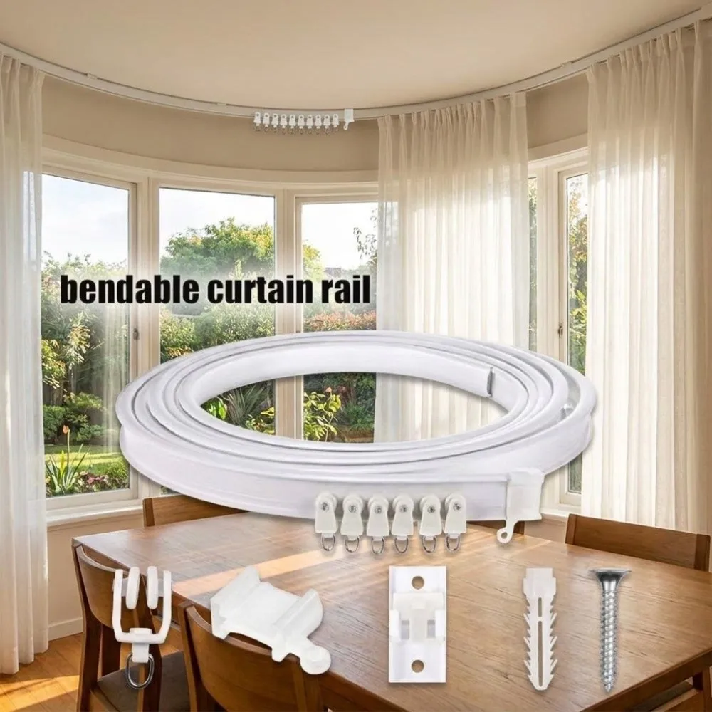 Flexible Material Flexible Curtain Track Silent Track Bendable Design Bendable Curtain Track Curved and Straight Dual-use