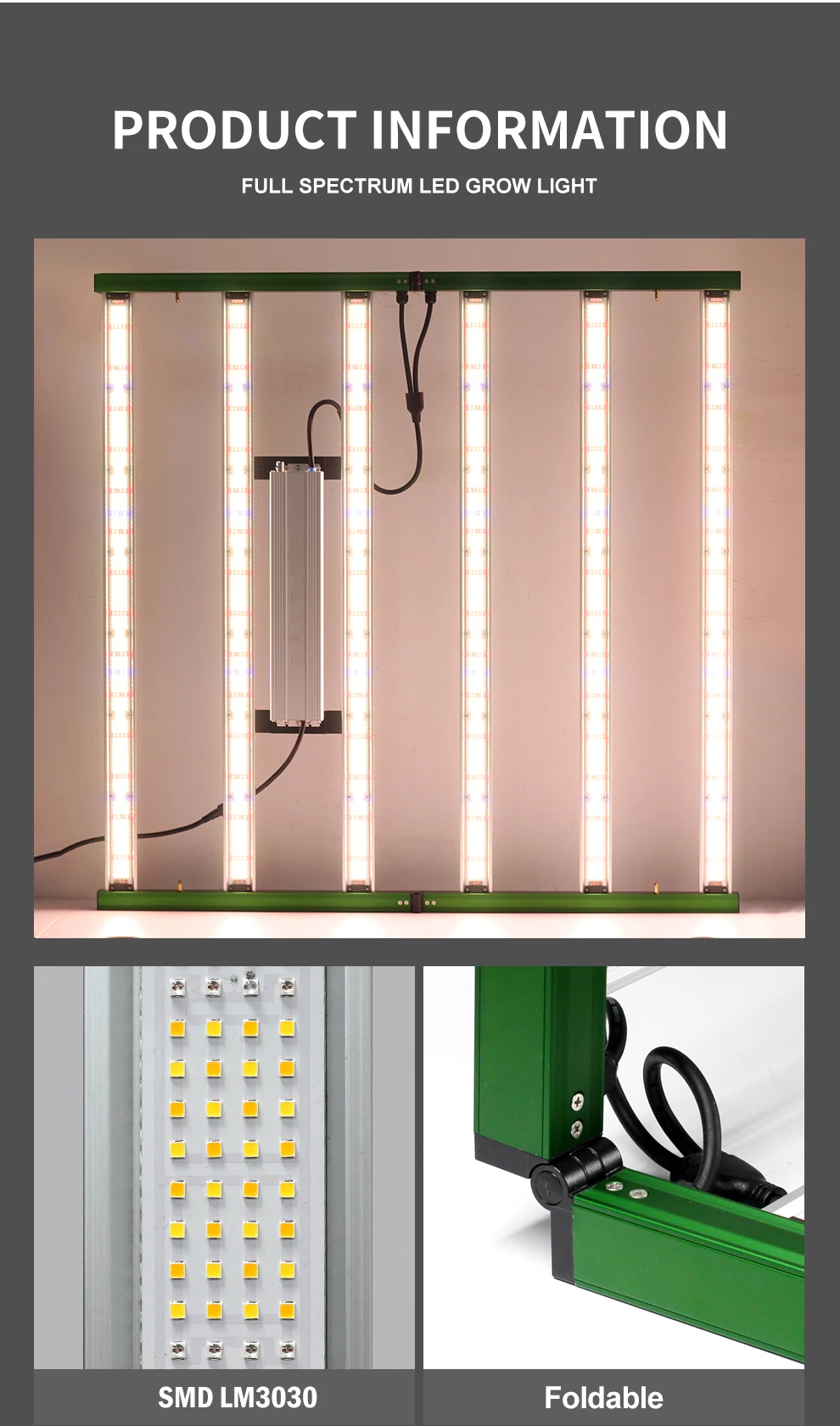 Vollspektrum-LED-Pflanzenlampe SMD3030 400W 650W 800W 1200W 3000K 5000K Rot IR UV Licht 1650Umol/ ㎡ Pflanzenlampe mit hohem PPFD für Pflanzen – Detail 4