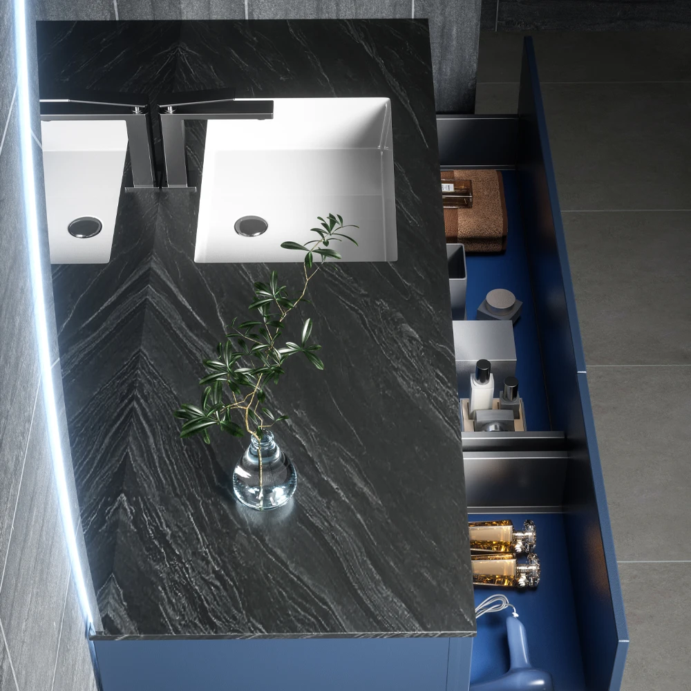 Stainless Steel Single Sink Vanity Mirror Light Wall Mount Wash Basin Hotel Bathroom Cabinet