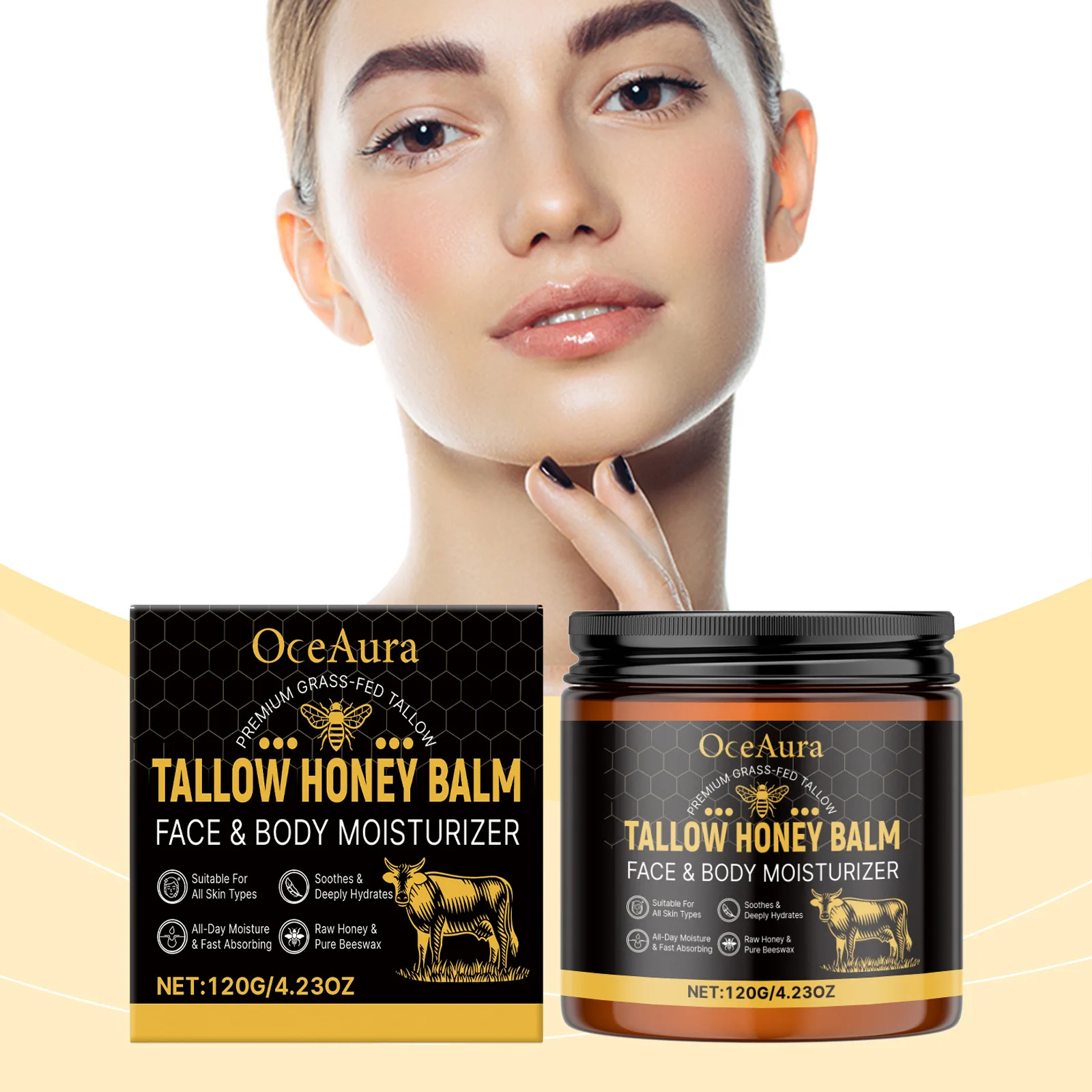 Moisturize Tallow Honey Balm Anti Dryness Hydrating Brightening Dull Deep Nourishing Lifting Firming Body Lotion Cream Skin Care