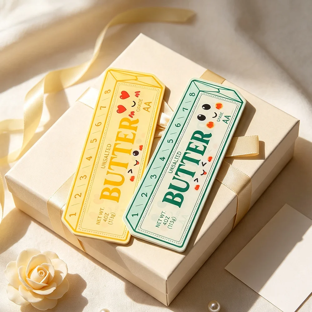 Butter Acrylic Bookmark Food Shape Book Marker Creative Design Reading Page Holder Decorative Stationery Novelty Gift