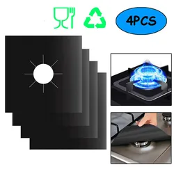 4PCS Oil-proof Gas Stove Protector Cooker Cover Liner Clean Mat Pad Kitchen Gas Stove Stovetop Protector Kitchen Accessories