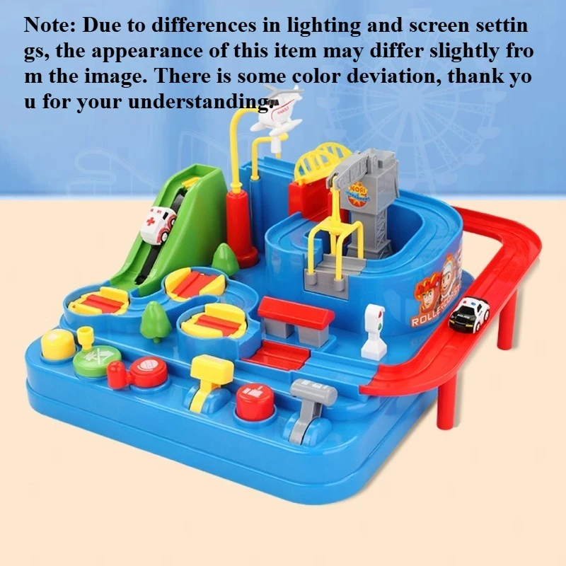 Set di parcheggio giocattolo per pista di avventure per auto, giocattolo puzzle per bambini scorrevoli inerziale