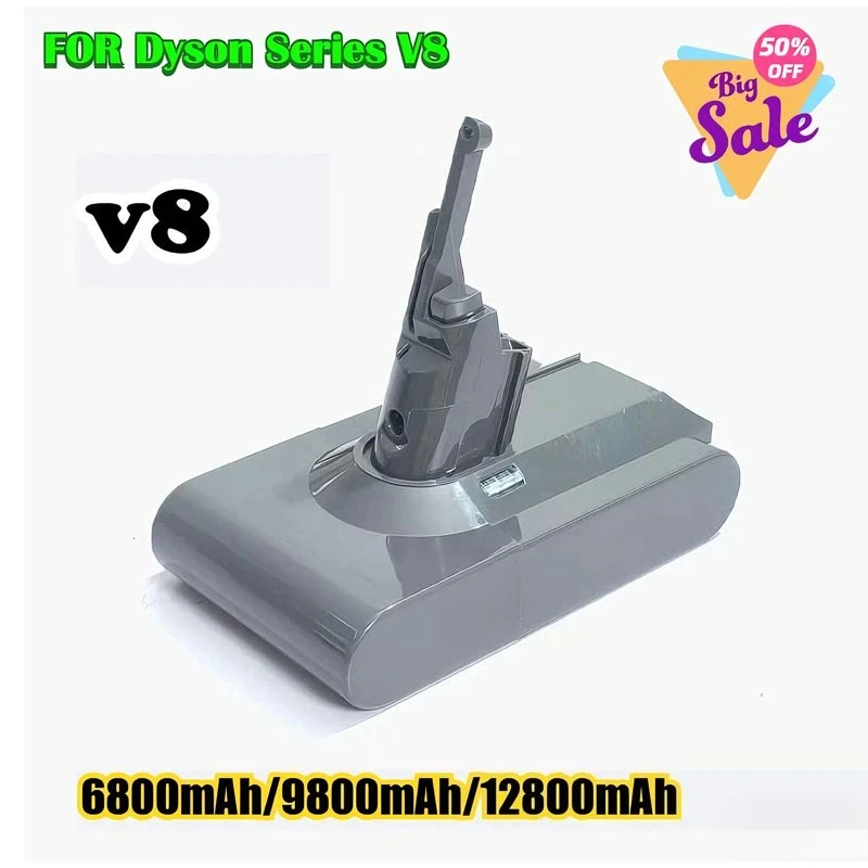12800mAh Originale per Dyson V8 21.6V Batteria per Dyson V8 Assoluto/Fluffy/Animal Li-Ion Aspirapolvere Batteria Ricaricabile